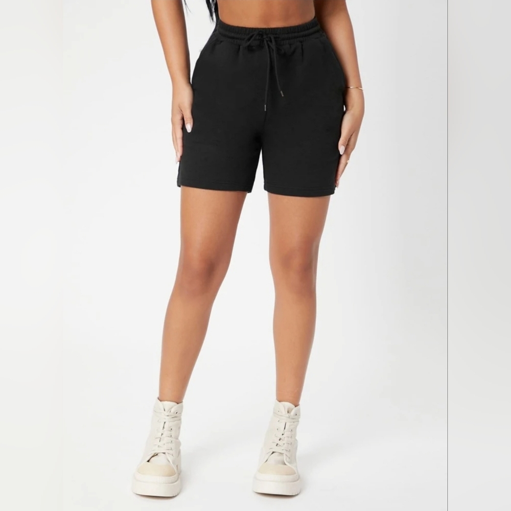 Drawstring Waist Track Shorts